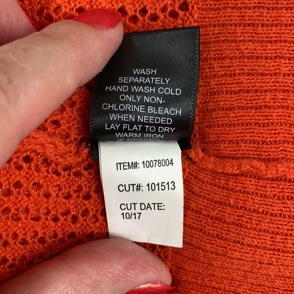 Torrid Red/Orange Open Weave Scoop Neck Sweater - Picture 13 of 13